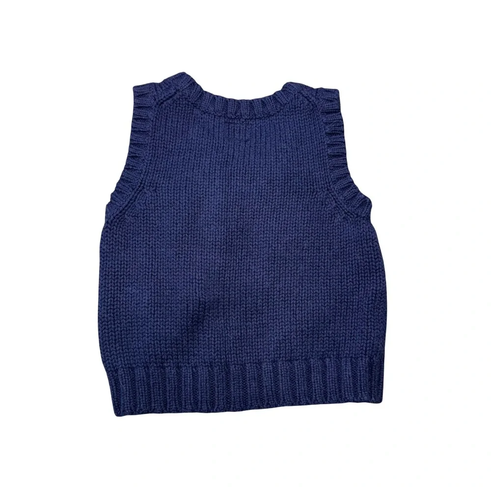 OshKosh B'gosh‎ Toddler Boys Girls Navy Blue Cable Knit Sweater Vest Size 2